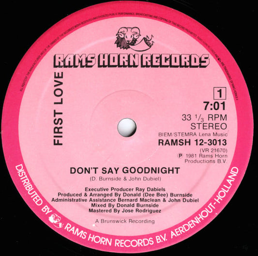 First Love : Don't Say Goodnight (12", Single)