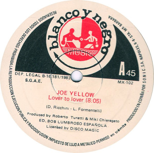 Joe Yellow : Lover To Lover (12")