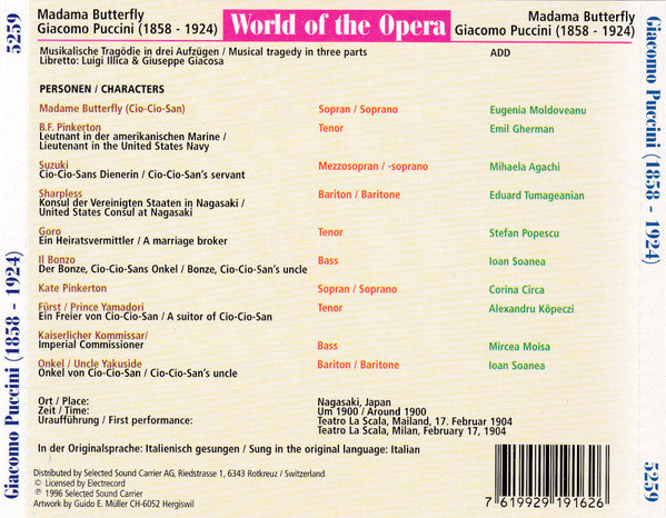 Giacomo Puccini : Madama Butterfly (3xCD, RE, Spe)