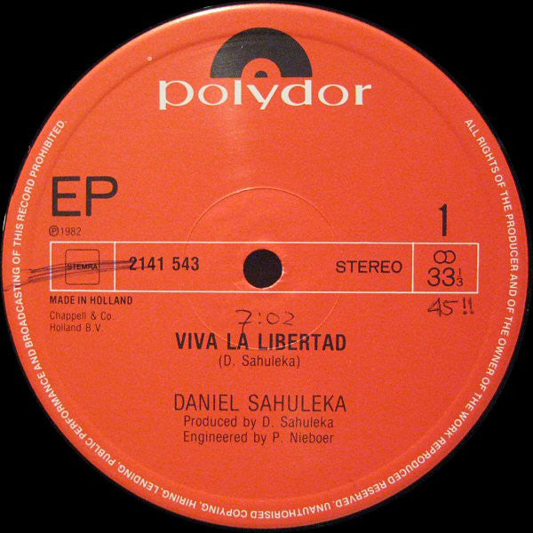 Daniel Sahuleka : Viva La Libertad (12", EP)