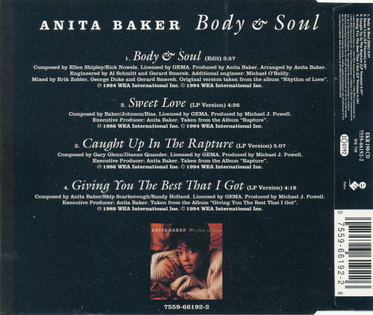 Anita Baker : Body & Soul (CD, Maxi)