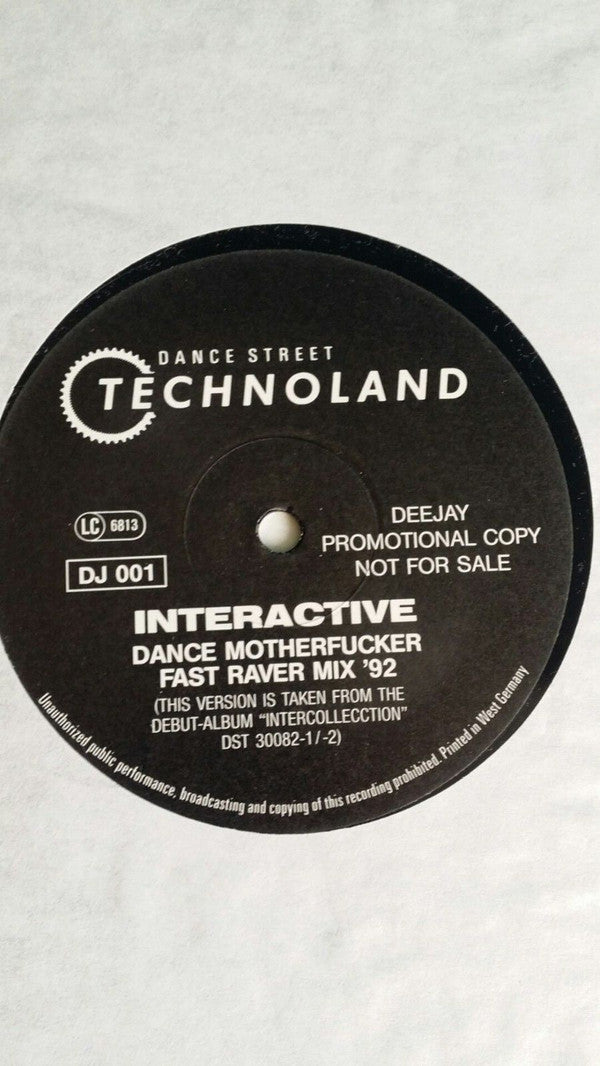 Interactive : Dance Motherfucker (Fast Raver Mix) (12", Promo)