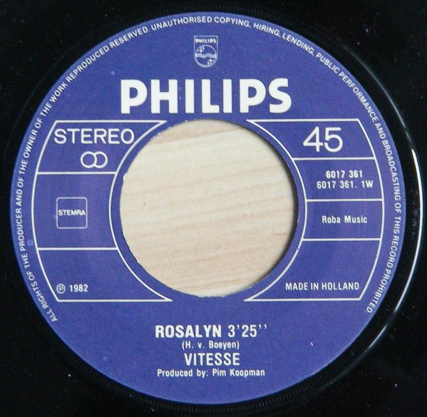 Vitesse (2) : Rosalyn (7", Single)