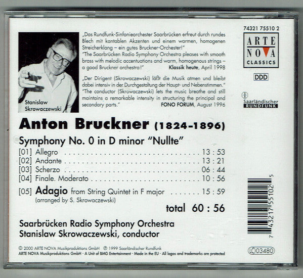 Anton Bruckner, Stanislaw Skrowaczewski, Rundfunk-Sinfonieorchester Saarbrücken : Symphony No. 0 "Nullte" (CD, Album)