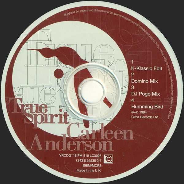 Carleen Anderson : True Spirit (CD, Single, Dig)