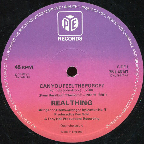 The Real Thing : Can You Feel The Force? (12", Ltd)