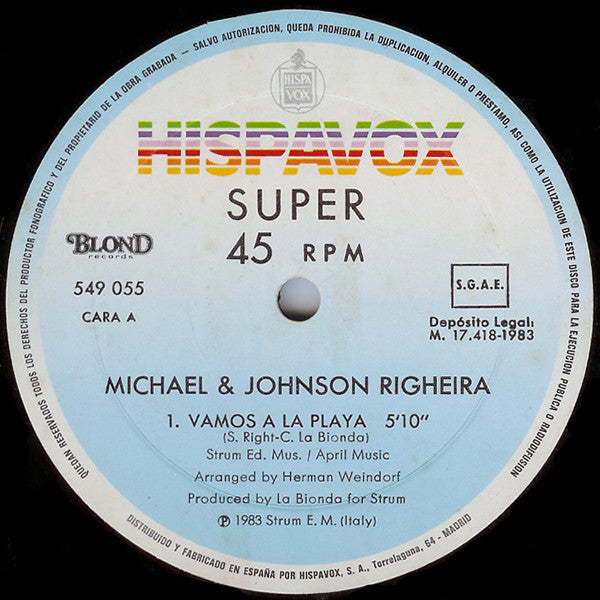 Righeira : Vamos A La Playa / Playa Dub (12", Maxi)