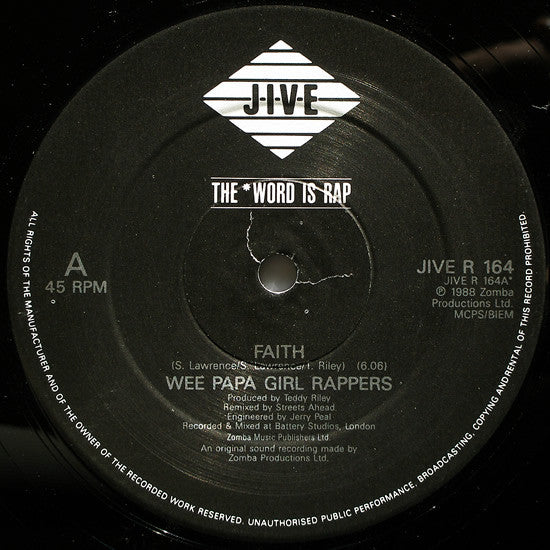 Wee Papa Girl Rappers : Faith (Remixes) (12")
