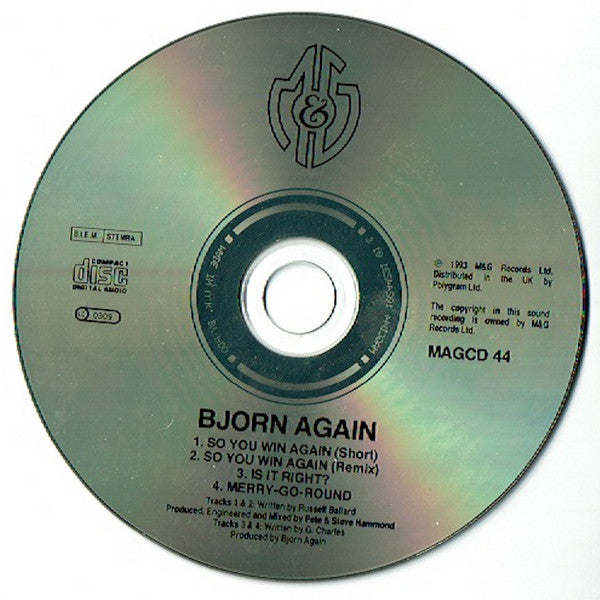Bjorn Again : So You Win Again (CD, Single)
