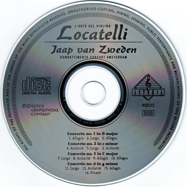 Pietro Antonio Locatelli • Jaap van Zweden, Combattimento Consort Amsterdam : L'Arte Del Violino (CD, Album)