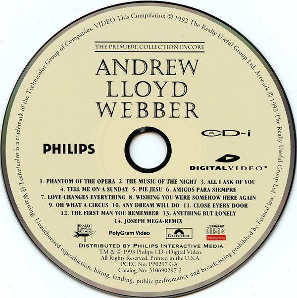 Various, Andrew Lloyd Webber : Andrew Lloyd Webber: The Premiere Collection Encore (CDi, Comp)