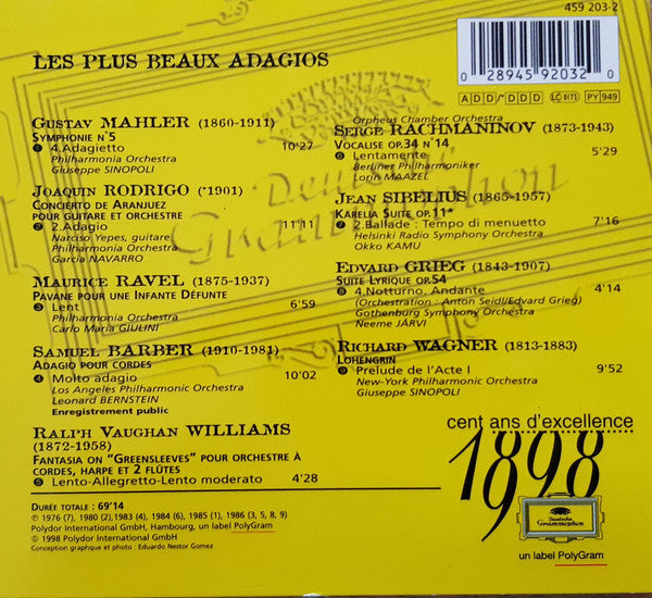 Various : Les Plus Beaux Adagios (CD, Comp, RE)