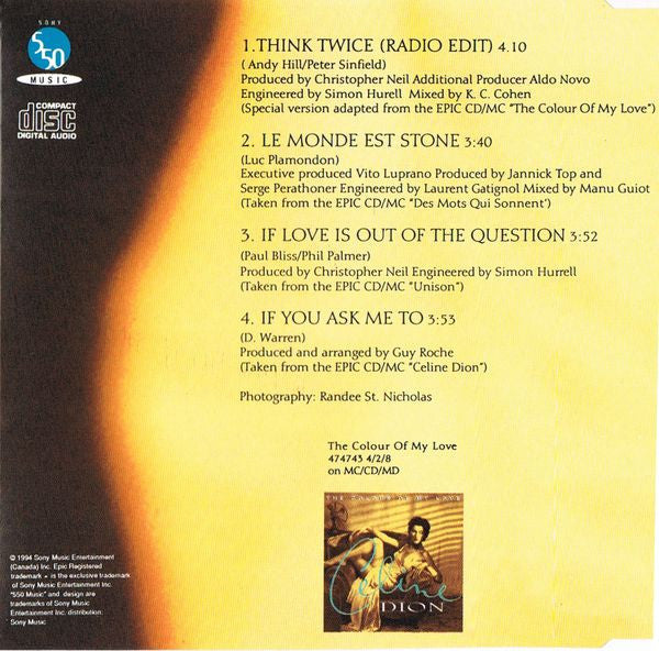 Céline Dion : Think Twice (CD, Single)