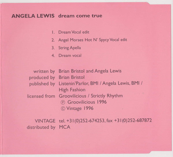 Angela Lewis : Dream Come True (CD, Maxi)