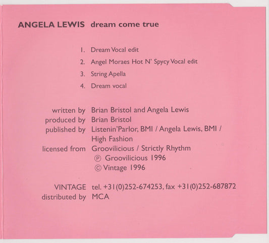 Angela Lewis : Dream Come True (CD, Maxi)