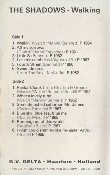 The Shadows : Walking (Cass, Comp, Dol)