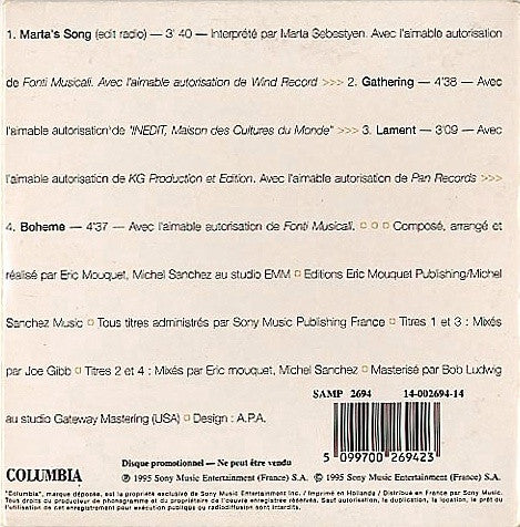 Deep Forest : 4 Extraits Du Nouvel Album Boheme (CD, Promo, Smplr, Car)