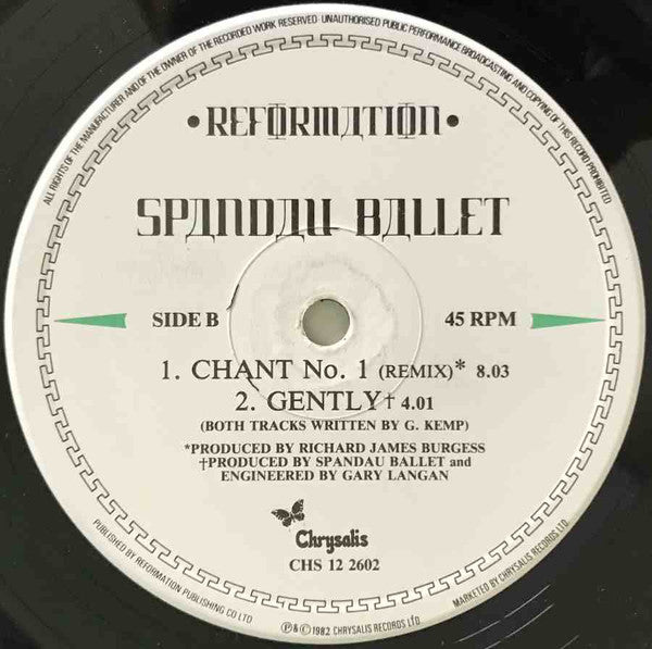 Spandau Ballet : Instinction / Chant No.1 (Remix) (12", Single)