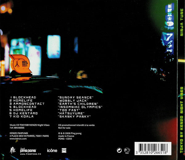 Various : Tokyo By Kenzo Night Vibes - Music Selection By Ninja Tune (CD, Comp, Promo)
