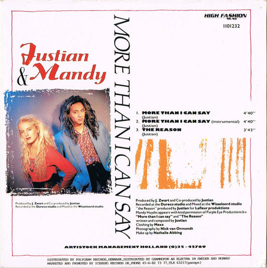 Justian & Mandy : More Than I Can Say (CD, Maxi, Car)