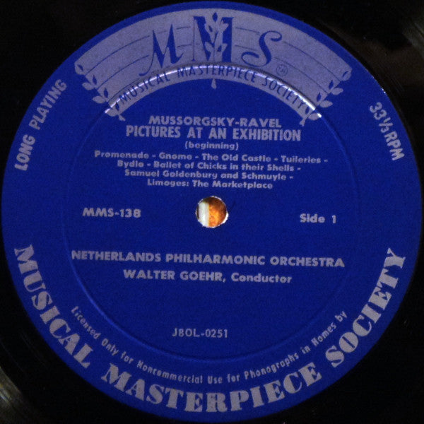 Modest Mussorgsky - Maurice Ravel, Nederlands Philharmonisch Orkest . Walter Goehr, Alexander Borodin, Utrechts Stedelijk Orkest, Paul Hupperts : Bilder Einer Ausstellung / Eine Steppenskizze Aus Mittelasien (10", Mono)