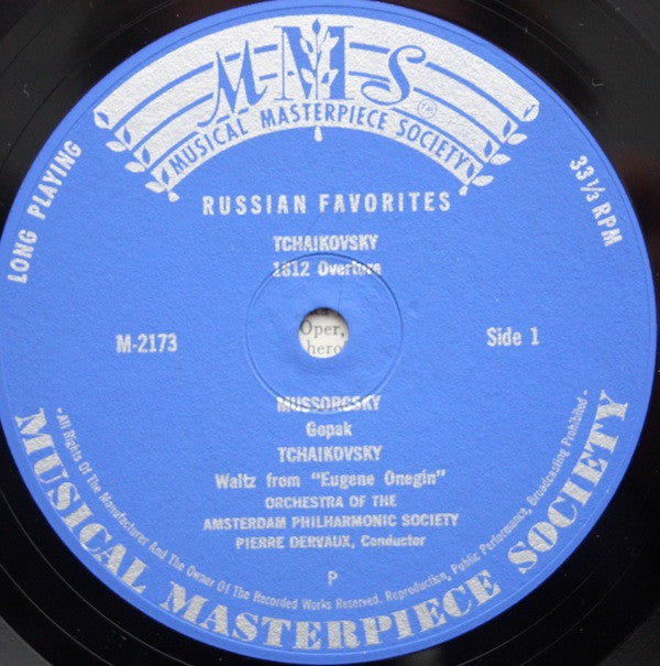Amsterdam Philharmonic Society Orchestra Conducted By Pierre Dervaux (2) : Meisterwerke Aus Der Russischen Musik (LP, Mono)