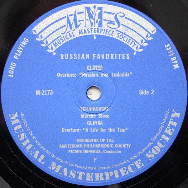 Amsterdam Philharmonic Society Orchestra Conducted By Pierre Dervaux (2) : Meisterwerke Aus Der Russischen Musik (LP, Mono)