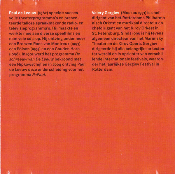 Sergei Prokofiev Verteld Door Paul de Leeuw Muziek Uitgevoerd Door Het Rotterdams Philharmonisch Orkest O.L.V. Valery Gergiev : Peter En De Wolf (CD, Album, RE)