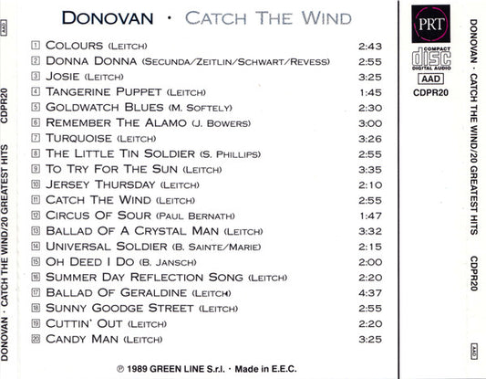 Donovan : Catch The Wind  - 20 Greatest Hits (CD, Comp)