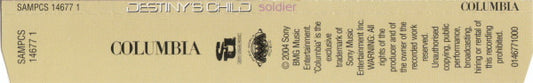 Destiny's Child : Soldier (CD, Single, Promo)