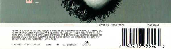 Eurythmics : I Saved The World Today (CD, Single, CD2)