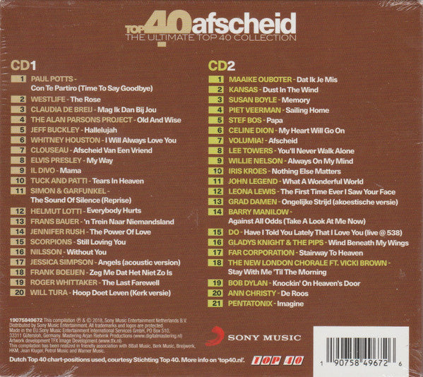 Various : Top 40 Afscheid (The Ultimate Top 40 Collection) (2xCD, Comp)