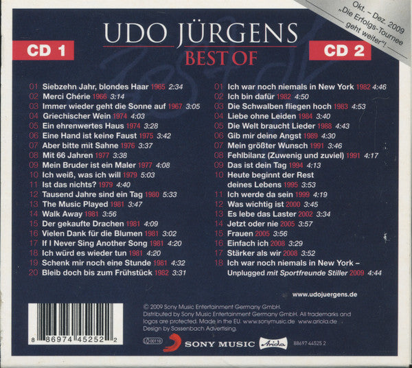 Udo Jürgens : Best Of (2xCD, Comp, Arv)