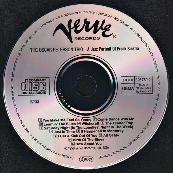 The Oscar Peterson Trio : A Jazz Portrait Of Frank Sinatra (CD, Album)