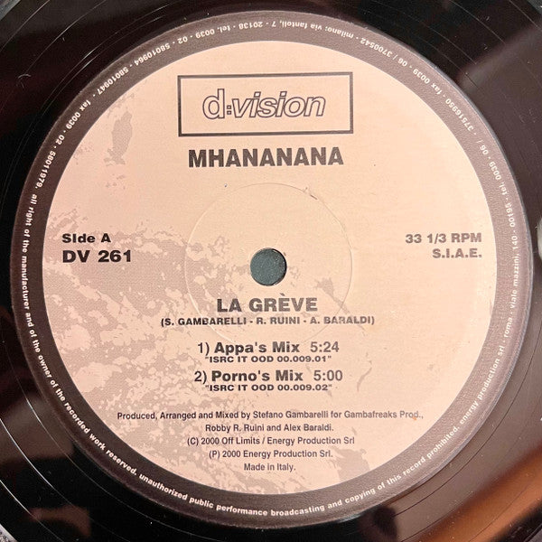Mhananana : La Grève (12")