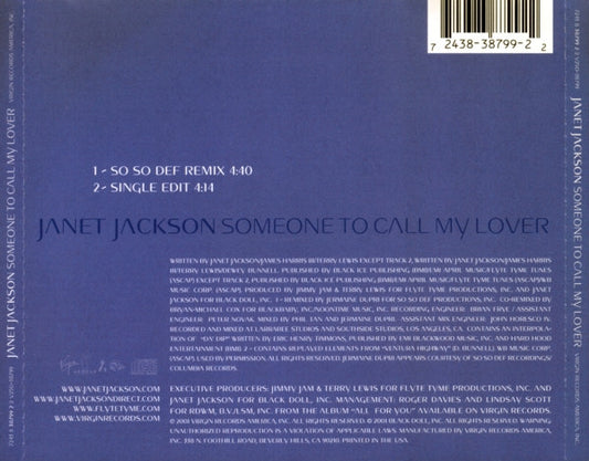 Janet Jackson : Someone To Call My Lover (CD, Single)