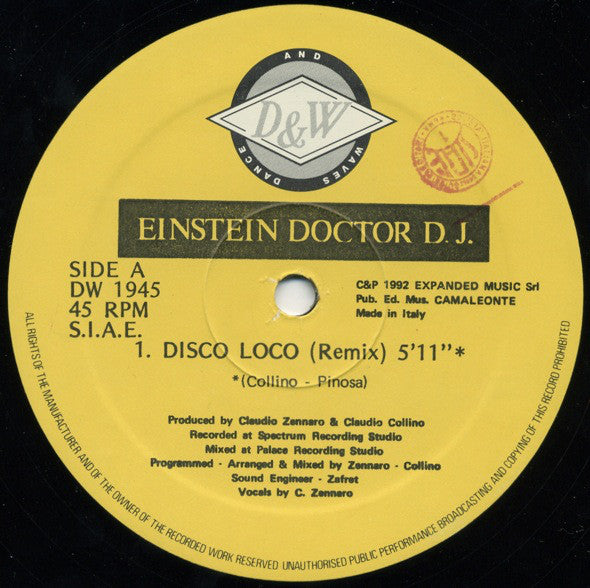 Einstein Doctor DJ : Disco Loco (Remix) (12")