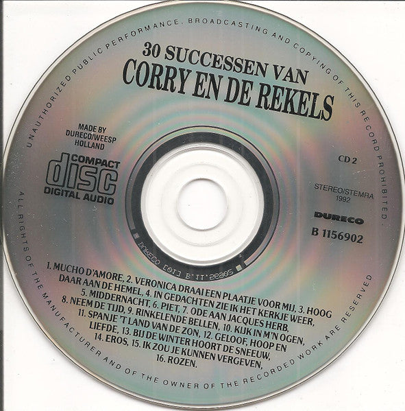 Corry En De Rekels : 30 Successen Van Corry En De Rekels (2xCD, Comp)