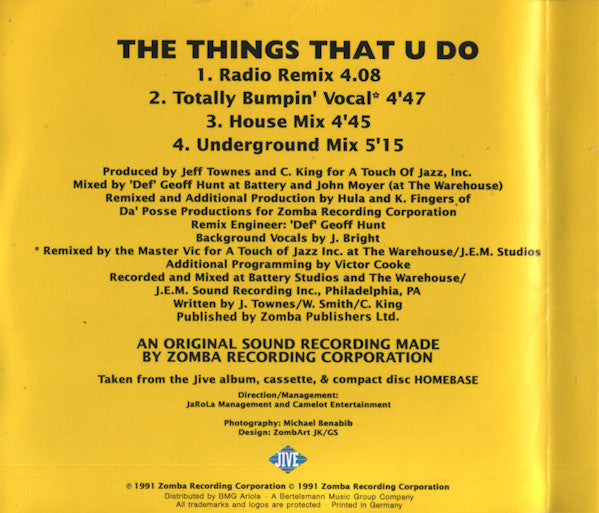 DJ Jazzy Jeff & The Fresh Prince : The Things That U Do (CD, Single)