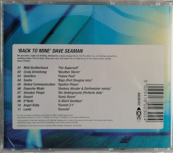Dave Seaman : Back To Mine (CD, Mixed)