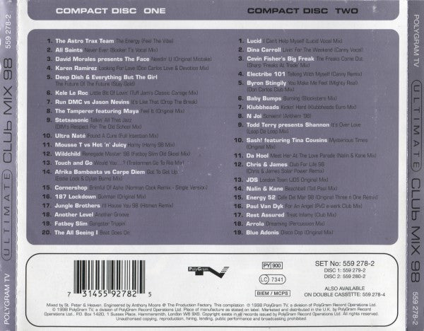 Various : Ultimate Club Mix 98 (2xCD, Mixed)
