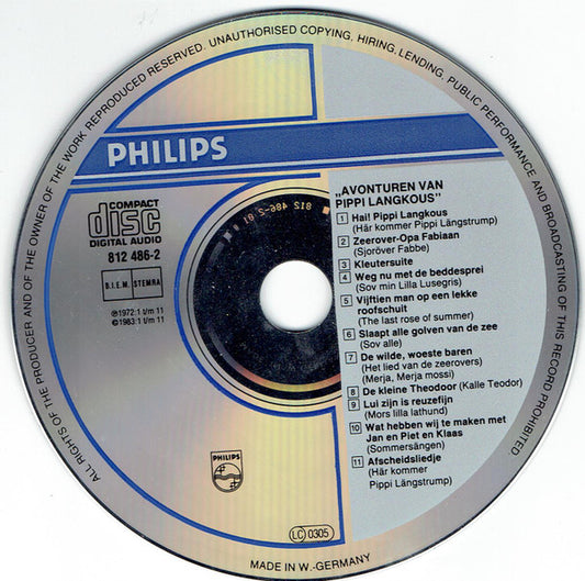 Pippi Långstrump : De Avonturen Van Pippi Langkous (CD, Album, RE)