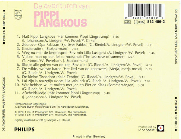 Pippi Långstrump : De Avonturen Van Pippi Langkous (CD, Album, RE)