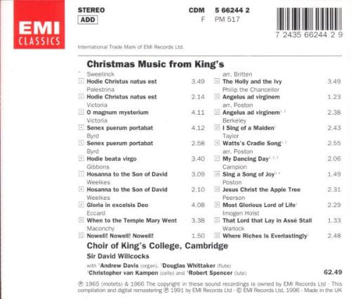 The King's College Choir Of Cambridge Conducted By David Willcocks : Christmas Music From King's (CD, Comp)