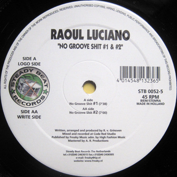 Raoul Luciano : No Groove Shit #1 & #2 (12")