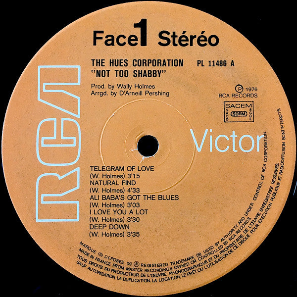 The Hues Corporation : Not Too Shabby (LP, Album)