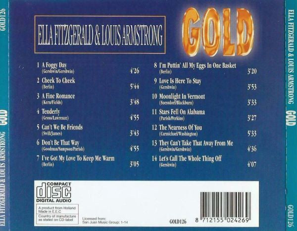 Ella Fitzgerald & Louis Armstrong : Ella Fitzgerald & Louis Armstrong (CD, Comp)