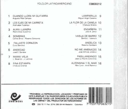 Alfredo Rolando Ortiz : Folclor Latinoamericano (CD, Album)