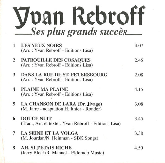 Ivan Rebroff : Ses Plus Grands Succès (CD, Album, Comp)