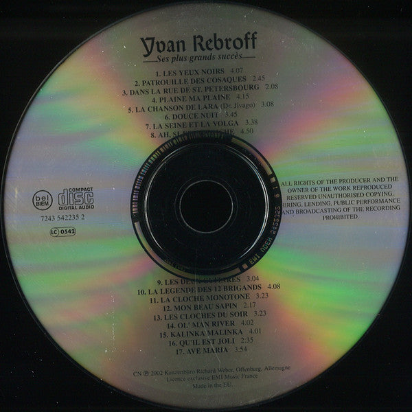 Ivan Rebroff : Ses Plus Grands Succès (CD, Album, Comp)